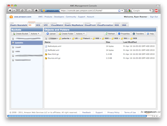 AWS web dashboard