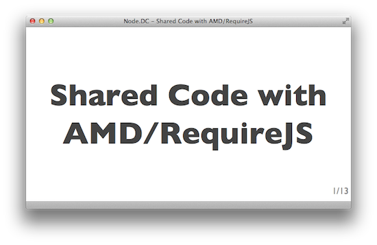 AMD/RequireJS Talk