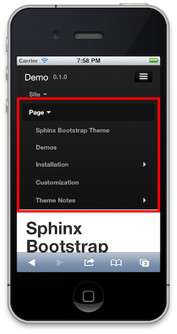 Mobile Phone Navbar Menu